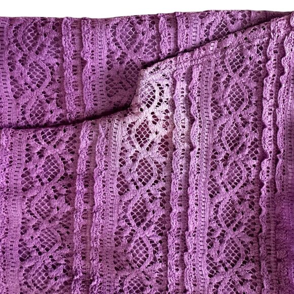 Aeropostale S/P Lace Front Purple T-Shirt For Women Cotton/Polyester Blend Casua - Picture 10 of 11